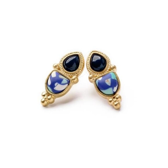 Jewelry - Blue Resin Stones Stud Earrings